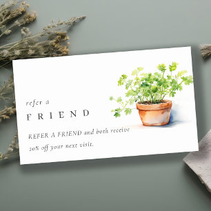 Carte De Visite Coriandre De Persil À Herbe Posée Référer Un Ami
