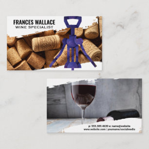 Carte De Visite Corks   Raisins d'ouverture de vin