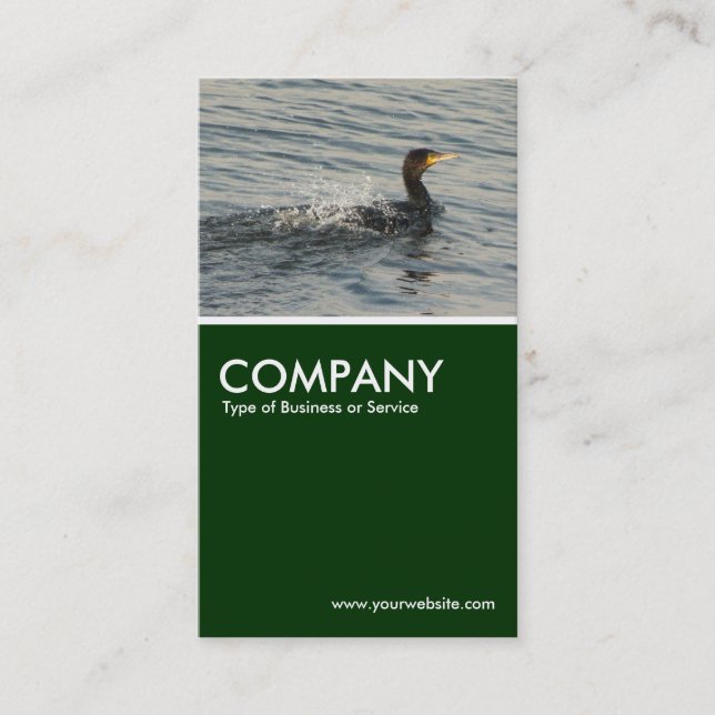 Carte De Visite Cormorant Apprendre à nager - Vert foncé (Devant)