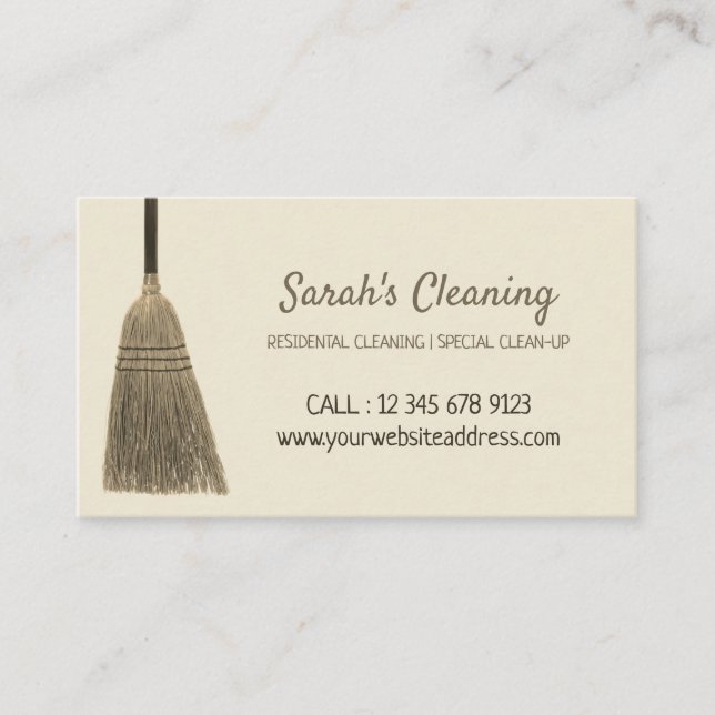 Carte De Visite Corn Broom Cleaning janitorial (Devant)