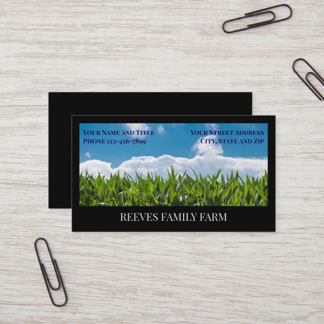 Carte De Visite Corn Farmer Wheat Agricultural Business Cards (Devant/Arrière en situation)