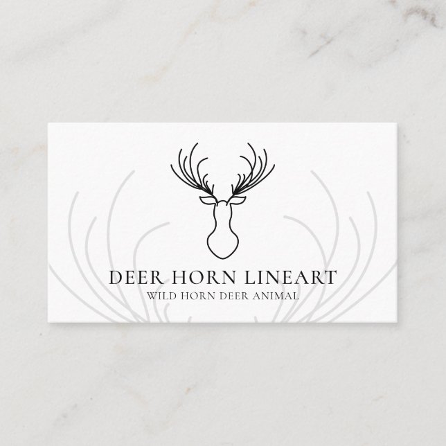 Carte De Visite Corne d'animal blanc de cerf (Devant)