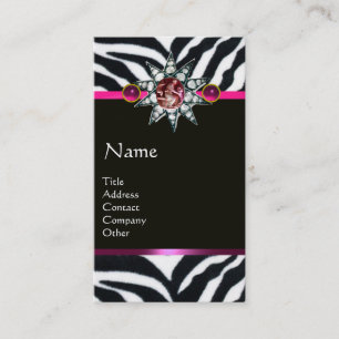 CARTE DE VISITE CORNUCOPIA ROSE NOIR BLANC ZEBRA FUR MONOGRAM
