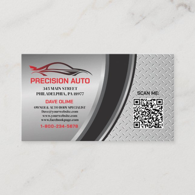 Carte De Visite Corps automatique Peinture personnalisée Détail Co (Devant)