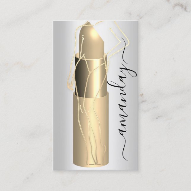 Carte De Visite Corps de maquillage professionnel Lipstick QR Code (Devant)