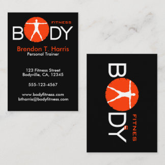 Carte De Visite Corps Madness Black Orange Grand Personal Trainer