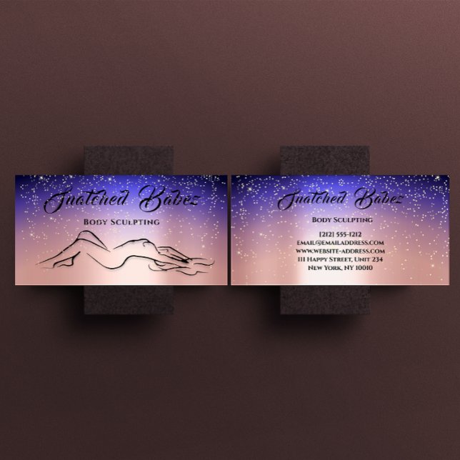 Carte De Visite Corps sculpté Beauté Logo Massage Spa Marine rose (Créateur téléchargé)
