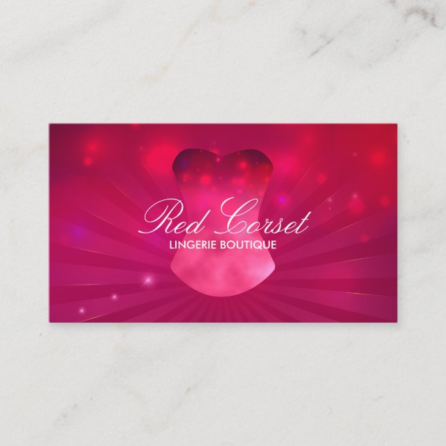 Carte De Visite Corset lingerie rose lux mode (Devant)