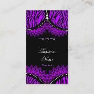 Carte De Visite Corset noir pliable ZÈBRE Violet