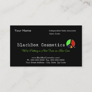 Carte De Visite Cosmétiques de boîte noire, ventes indépendante