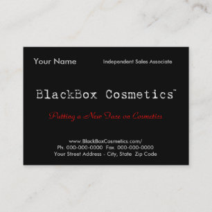 Carte De Visite Cosmétiques de boîte noire, ventes indépendante
