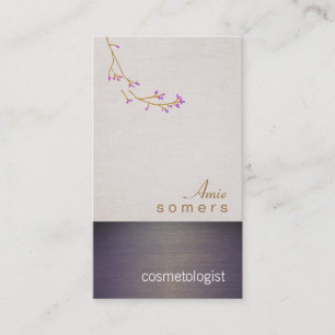 Carte De Visite Cosmetologie Linge et texture bois Look Salon