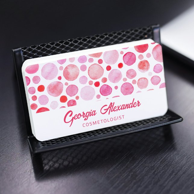 Carte De Visite Cosmétologue Beauté Abstrait Aquarelle (Créateur téléchargé)