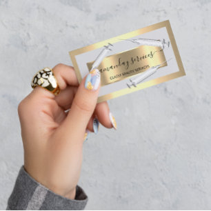 Carte De Visite Cosmetologue Syringe Botox B12 QRCode Gris Or