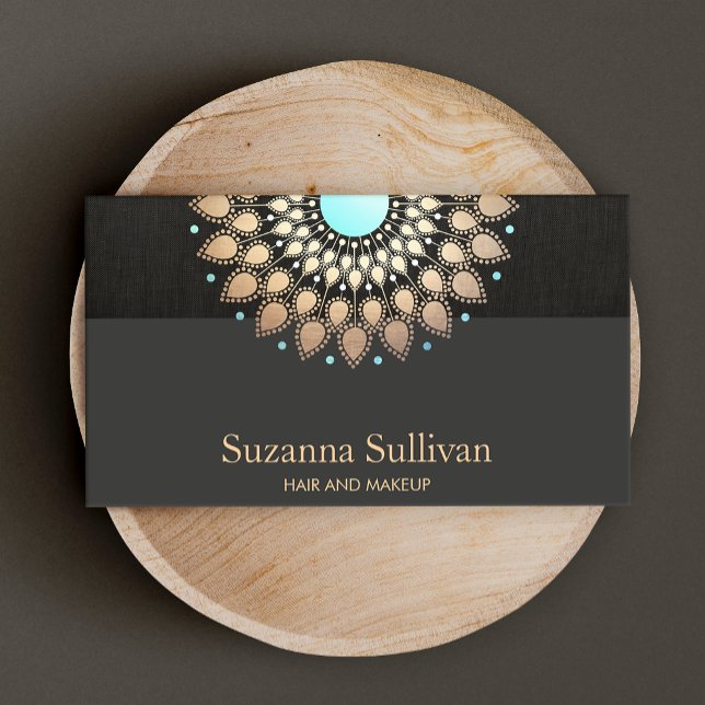 Carte De Visite Cosmetology Beauty Salon Gold Black Makeup Artist (Créateur téléchargé)