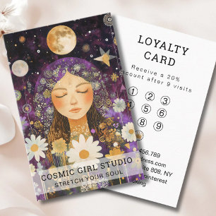 Carte De Visite Cosmic Girl Boho Moon Salon Fidélité
