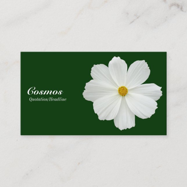 Carte De Visite Cosmos Blanc - Vert foncé 003300 (Devant)