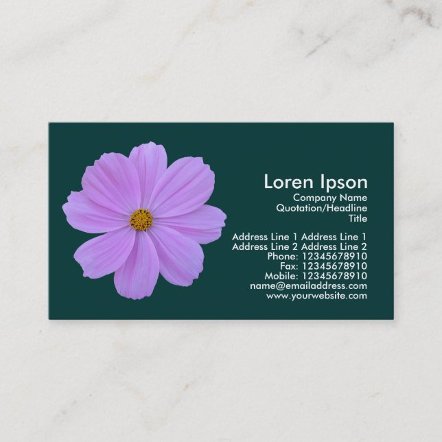 Carte De Visite Cosmos pourpre - Vert foncé (003333) (Devant)
