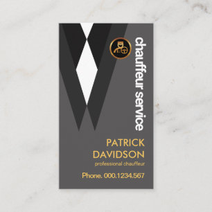 Carte De Visite Costume noir Elegance Chauffeur Pilote Épingle d'