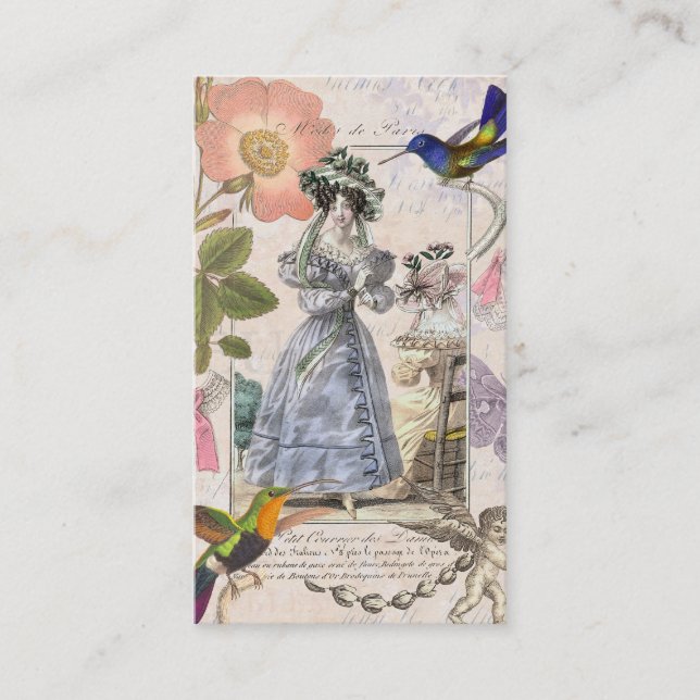 Carte De Visite Costumier vintage/magasin vintage d'habillement (Devant)