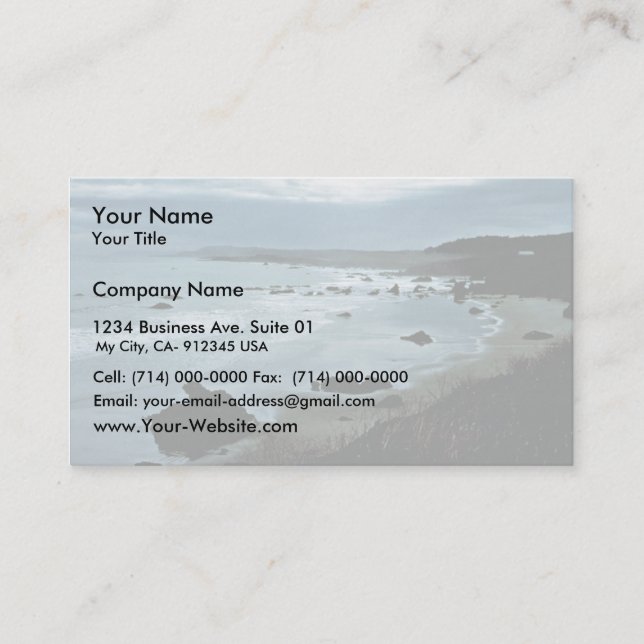Carte De Visite Côte de la Californie (Devant)