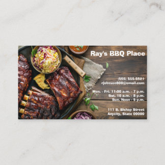 Carte De Visite côtes barbecues avec espace de texte et de colesla