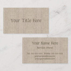 Carte De Visite Coton Lin Simple Moderne