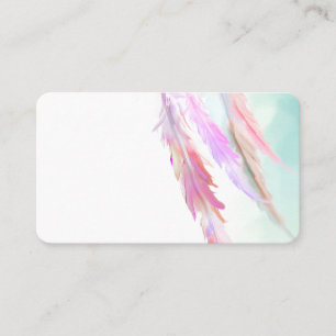 Carte de visite Cottage Boho Shabby Chic Plumes