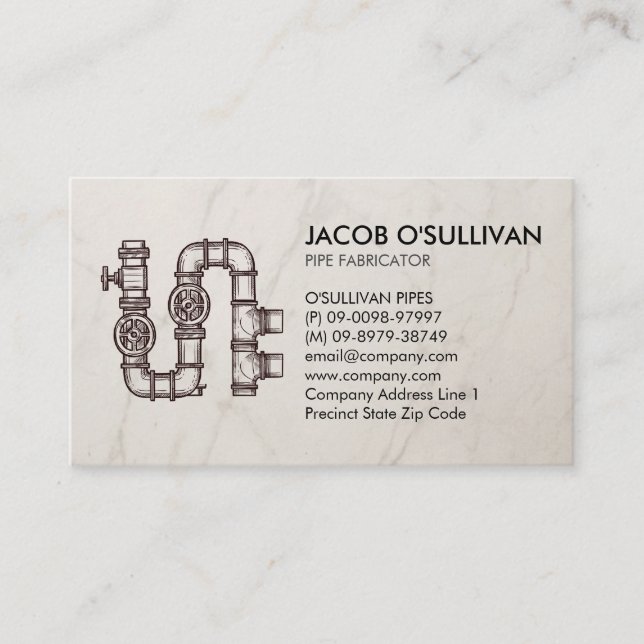 Carte De Visite Couche de tuyau de plomberie (Devant)