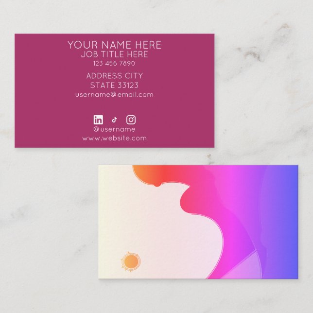 Carte De Visite Coucher de soleil coloré (Devant / Derrière)
