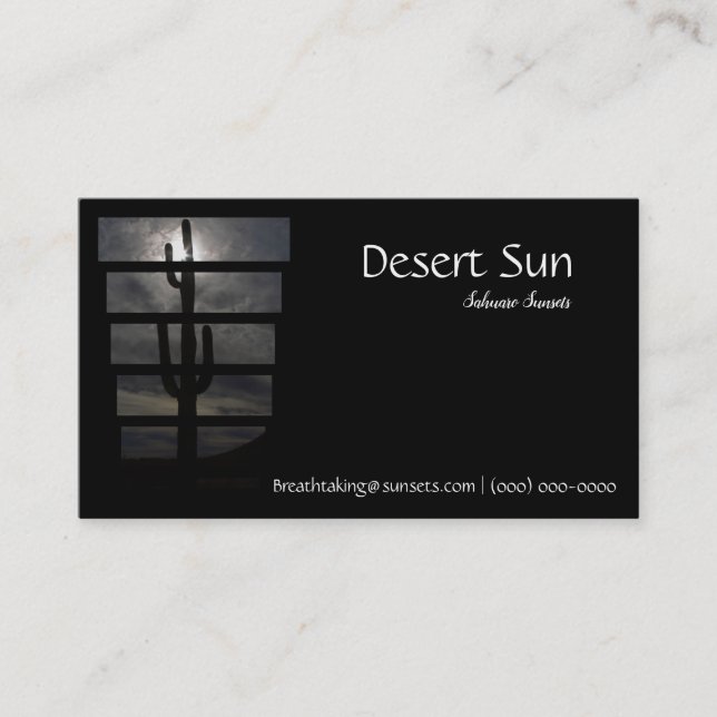 Carte De Visite Coucher de soleil dans le désert de Saguaro Arizon (Devant)