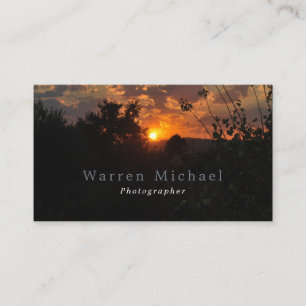 Carte De Visite Coucher de soleil d'automne, photographe, photogra