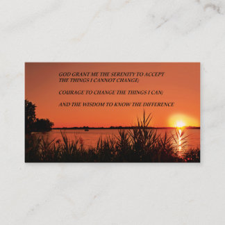 Carte De Visite Coucher de soleil de la prière de sérénité
