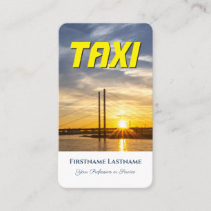 Carte De Visite Coucher de soleil de la ville Taxi chauffeur chauf