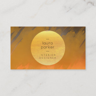 Carte De Visite Coucher de soleil de lune jaune aquarelle Splatz N