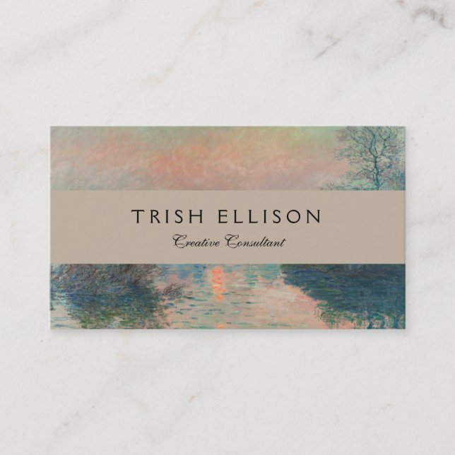 Carte De Visite Coucher de soleil de Monet sur la Seine Impression (Devant)
