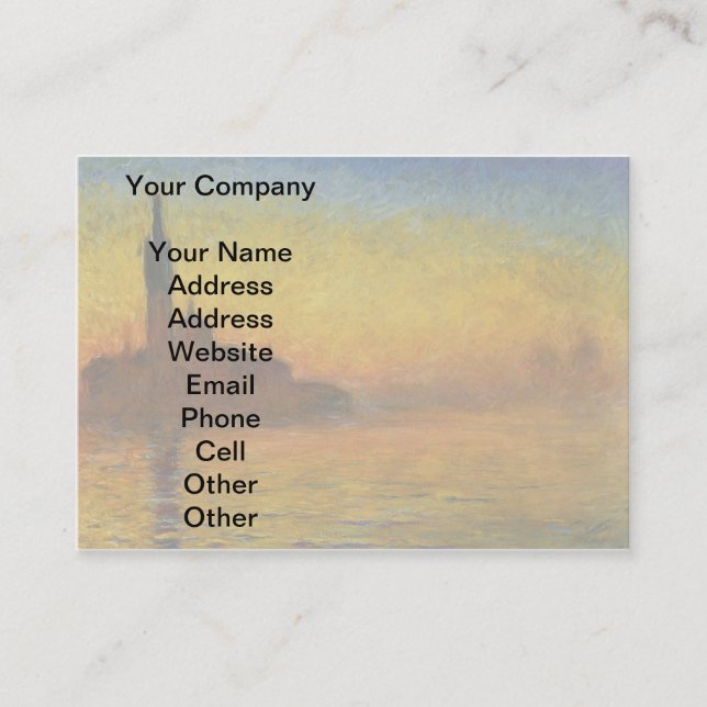 Carte De Visite Coucher de soleil de Monet Venise Impressionnisme  (Devant)