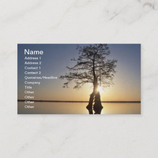 Carte De Visite Coucher de soleil derrière un arbre