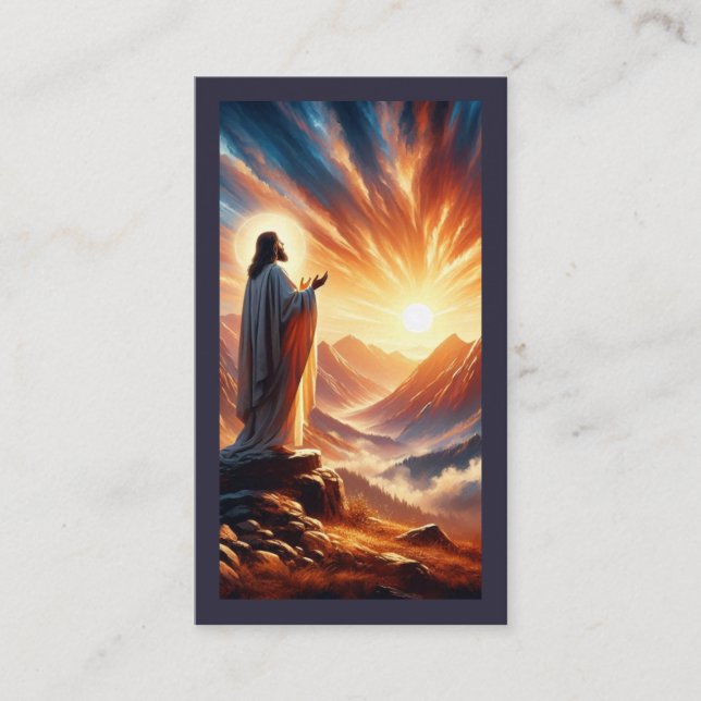 Carte De Visite Coucher de soleil divin : Inspiration de la prière (Devant)