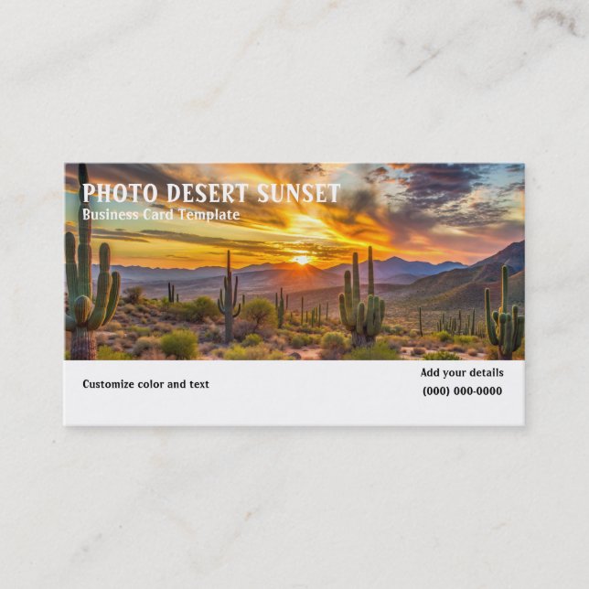 Carte de visite Coucher de soleil du désert (Devant)