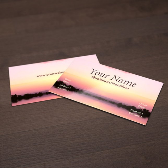 Carte de visite coucher de soleil rose (Créateur téléchargé)