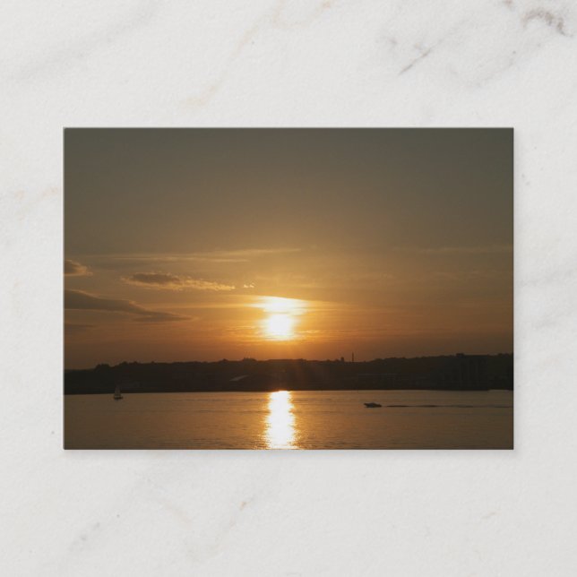 Carte De Visite Coucher de soleil sur la baie de Cardiff (Devant)