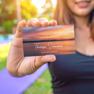 Carte De Visite Coucher de soleil sur le lac Yoga Instructeur Yoga
