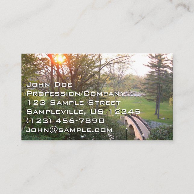 Carte De Visite Coucher de soleil sur le Rainbow Bridge au Grove C (Devant)