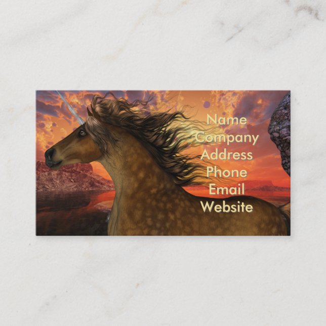 Carte De Visite Coucher de soleil Unicorne (Devant)