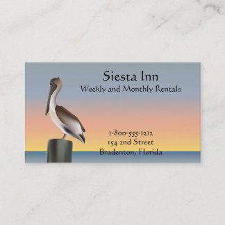 Carte De Visite Coucher du soleil de pélican et de mouette