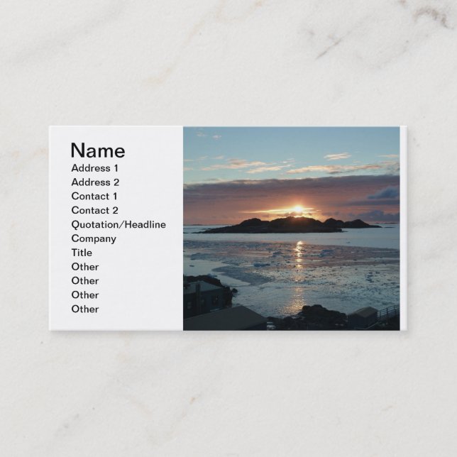 Carte De Visite Coucher du soleil de vue de Palmer (Devant)