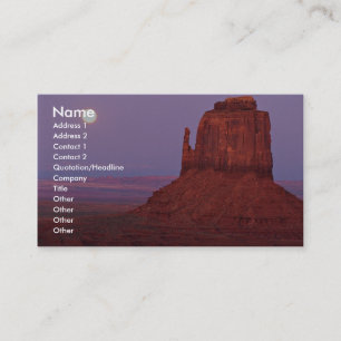 Carte De Visite Coucher du soleil et lever de la lune à la butte