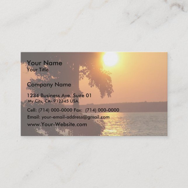 Carte De Visite Coucher Du Soleil (Tiré De Sylvan Beach Ny) (Devant)