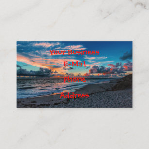 Carte De Visite Coucher du soleil tropical d'océan de plage